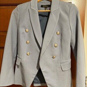 White House Black Market Women's Light Blue Double-Breasted Blazer